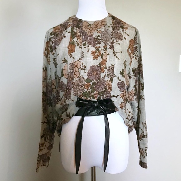 Pleated Cotton Handmade Floral Top - Picture 2 of 7